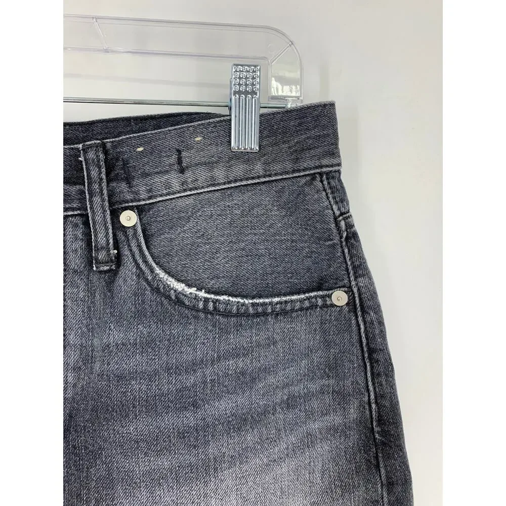 Madewell Shorts Women's Size 26 Relaxed Denim Raw Hem Calverley Wash Black